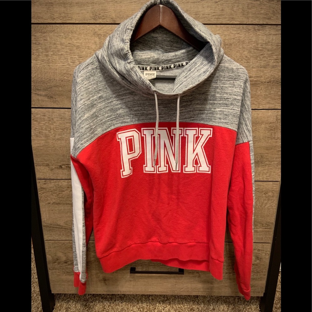 Pink cowl neck sweatshirt